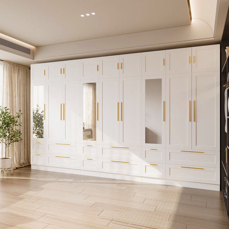 Hokku Designs Spacious Three-Piece Closet System With Mirror